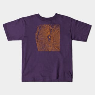 Artistic Halloween Spider Web Cobweb Doodle In Orange Kids T-Shirt